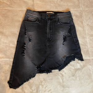 Vibrant Asymmetrical Denim Skirt